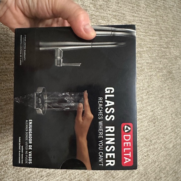 Delta Glass Rinser in Black and Silver - Picture 1 of 3